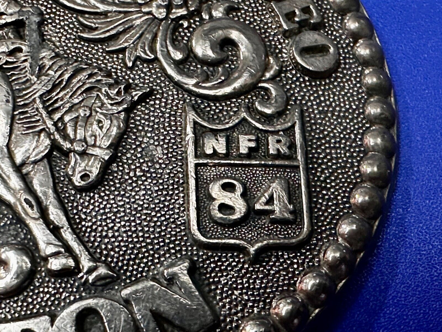 1984 Hesston NFR National Finals Rodeo Cowboys Western Commemorative Belt Buckle
