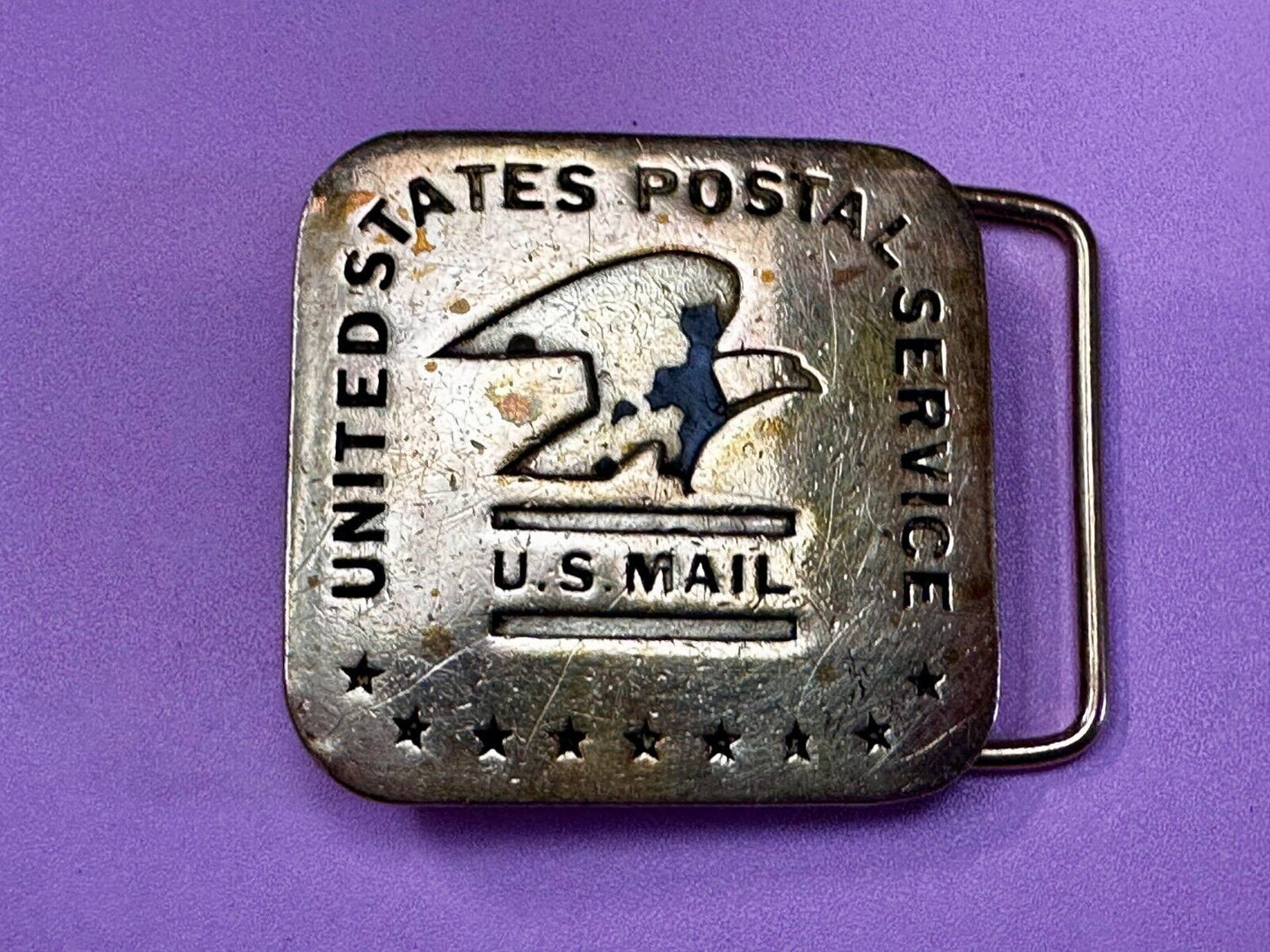 USPS United States Postal Service U.S Mail Solid Brass Belt Buckle