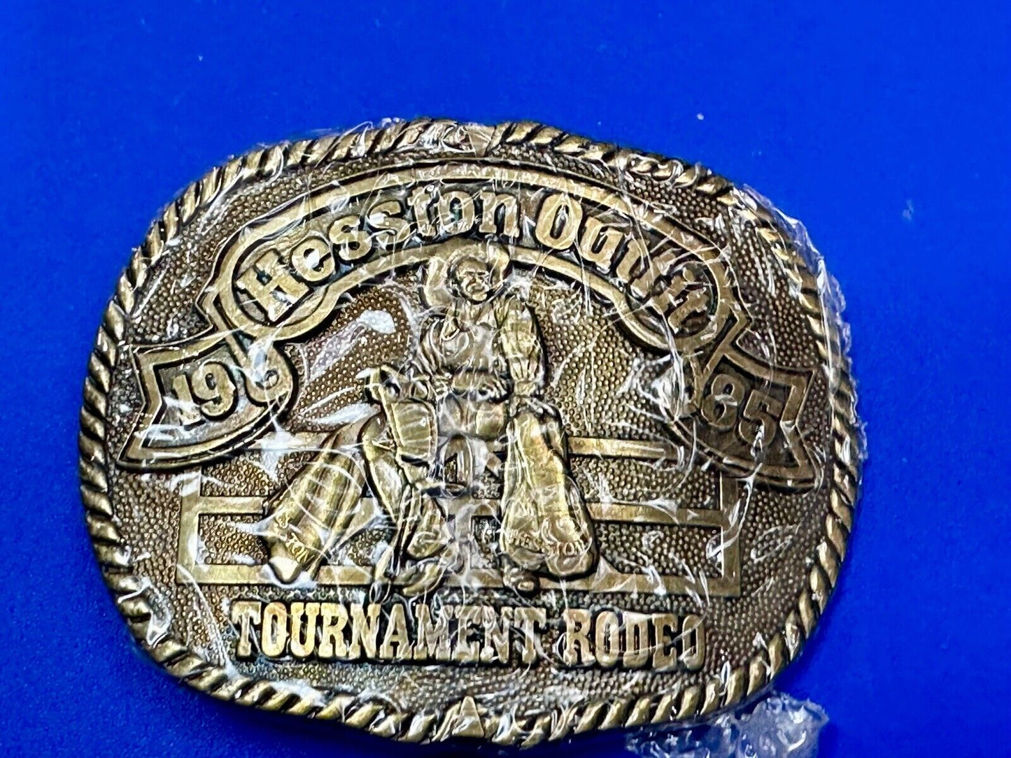 1985 Hesston Outfit Tournament Rodeo Collectors PRCA First edition Belt Buckle