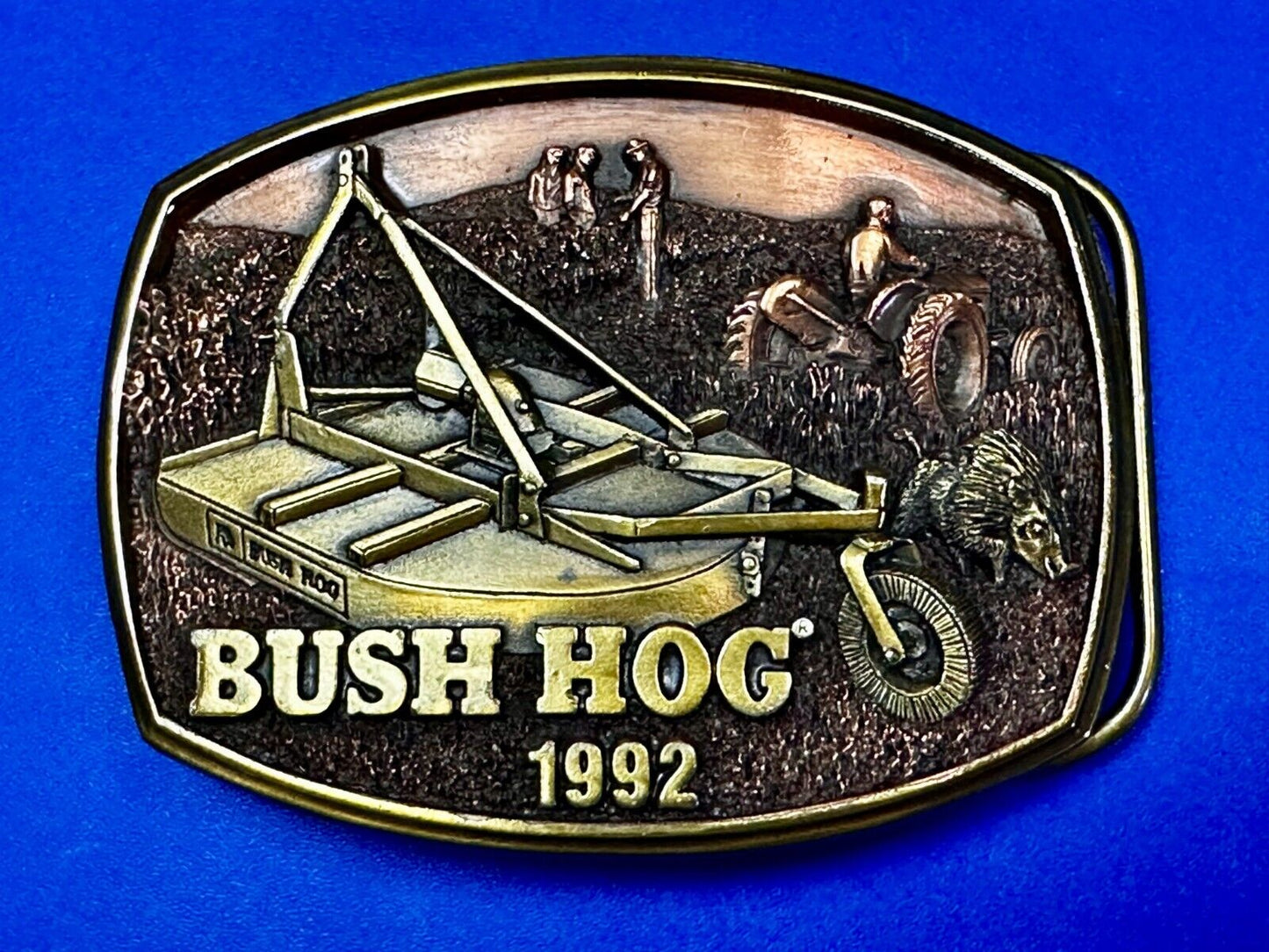 1992 Bush Hog The Legend Agriculture Machine Co. Commemorative Belt Buckle
