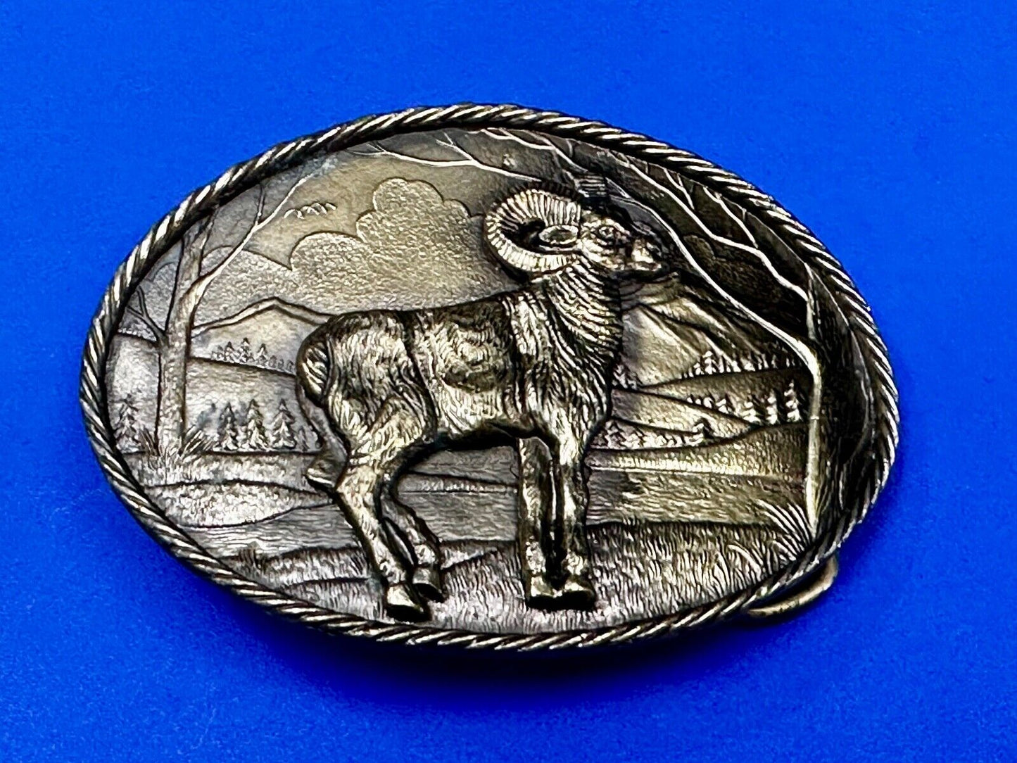 Bighorn Ram - Wildlife VTG 1980 Belt Buckle by Great American Buckle Co