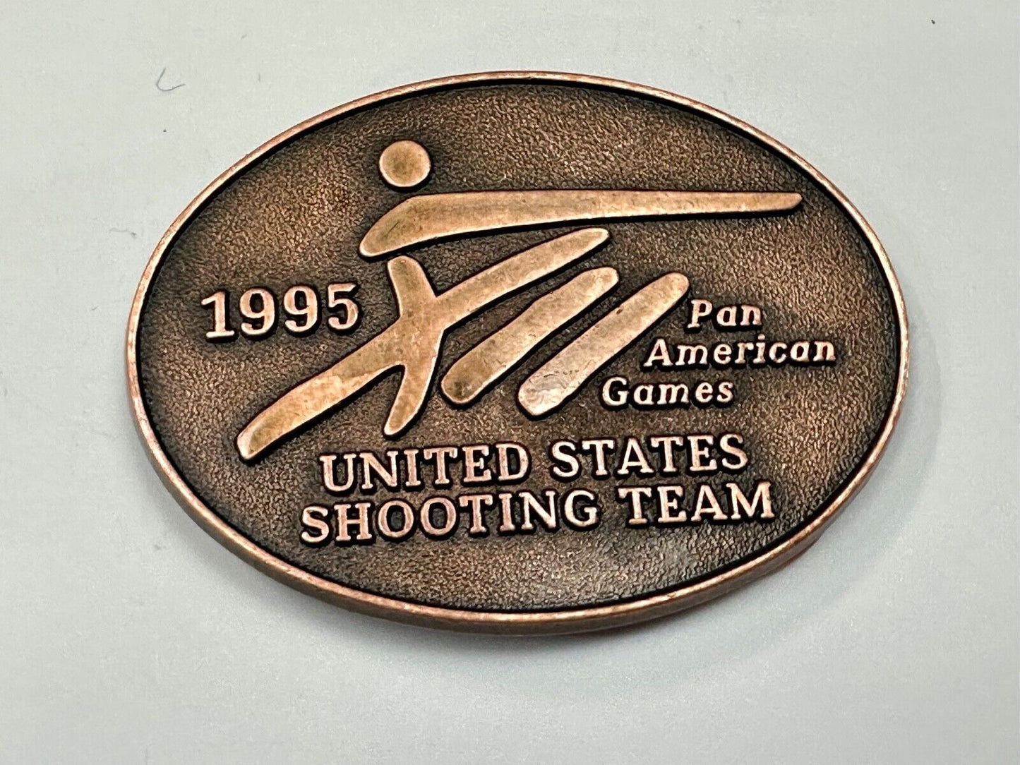 1995 United States US Shooting Team Pan American Am games belt buckle