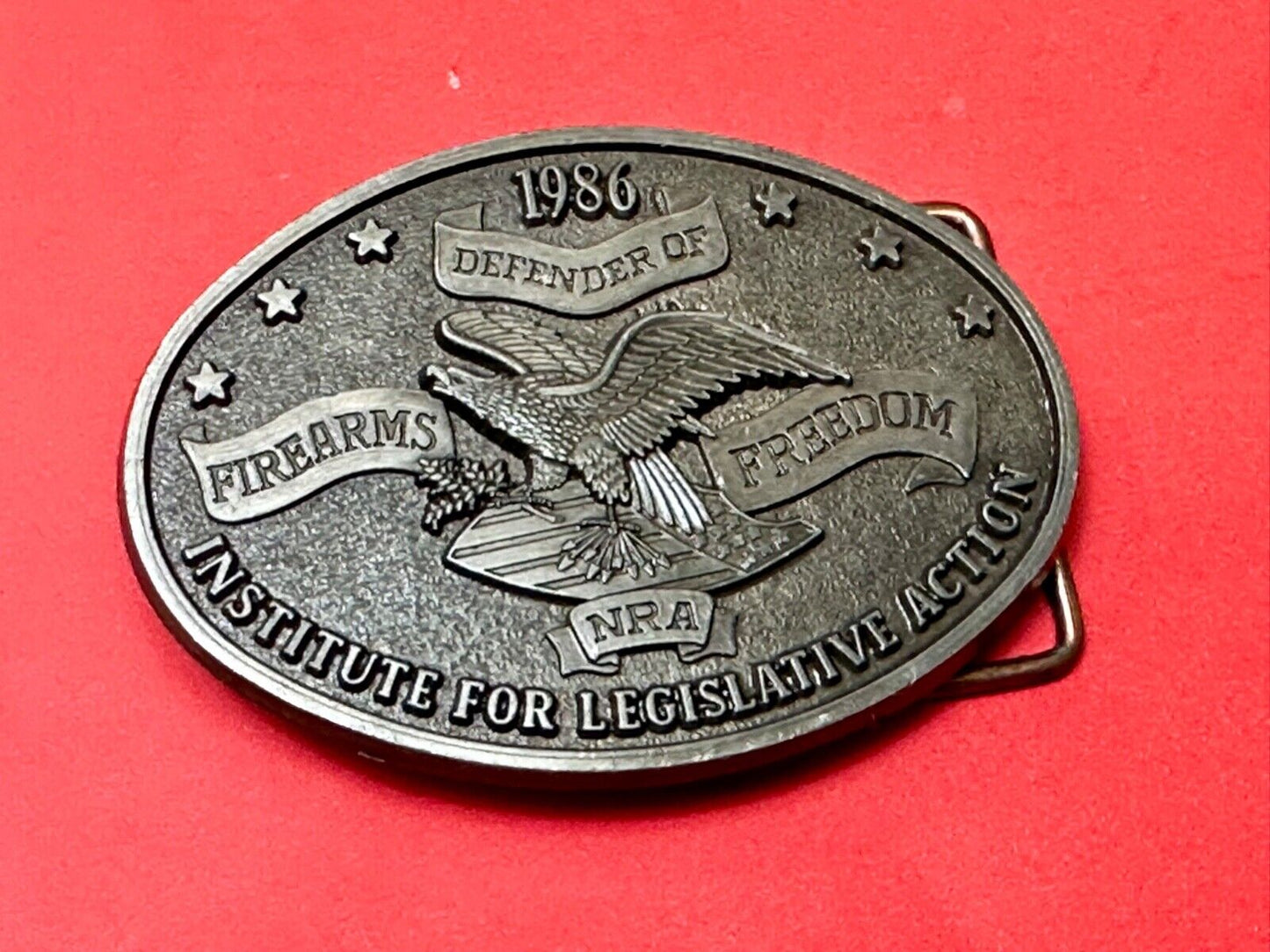 1986 NRA Institute for Legislative Action 2nd amendment Firearms belt buckle