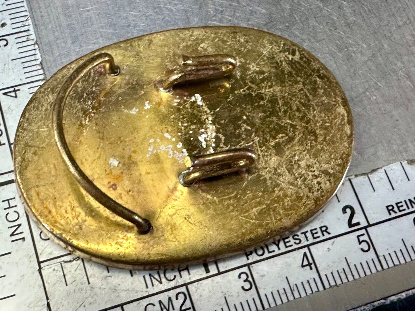 Artisan Stone and Solid Brass Art Belt Buckle
