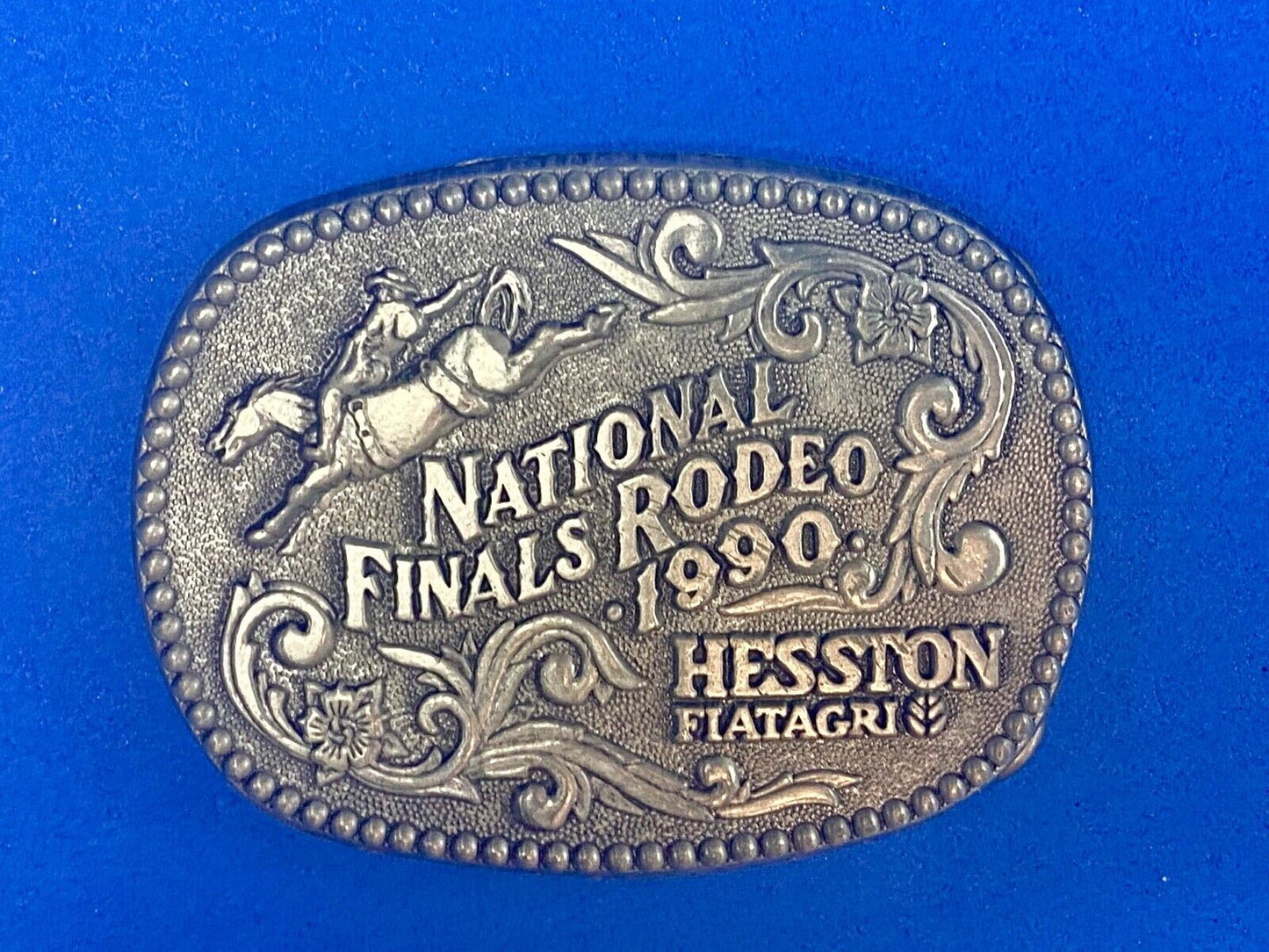 1990 NFR National Finals Rodeo Cowboy Youth size Belt Buckle Award Design Medals