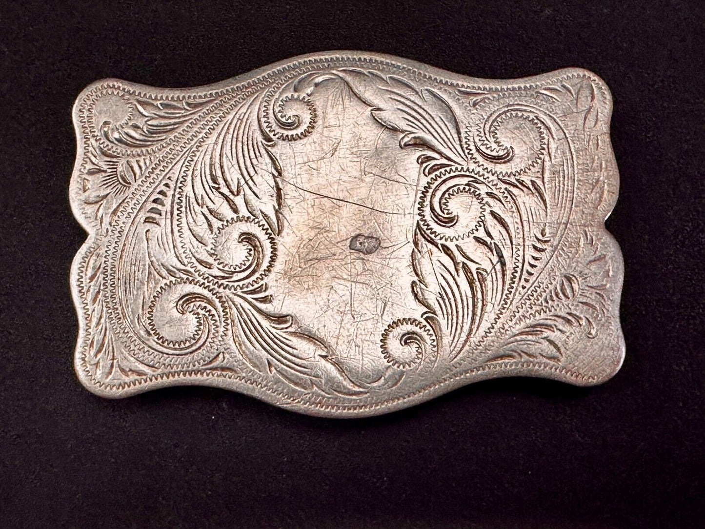 Vintage engraved western flower swirl belt buckle for craft project or to wear!