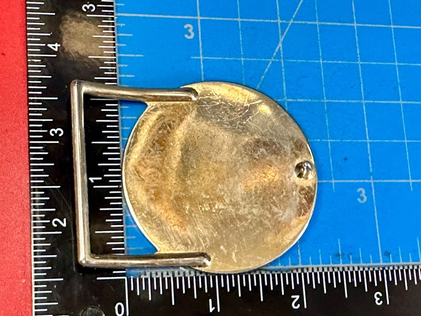 American Revolution bicentennial liverty bell round gold tone belt buckle