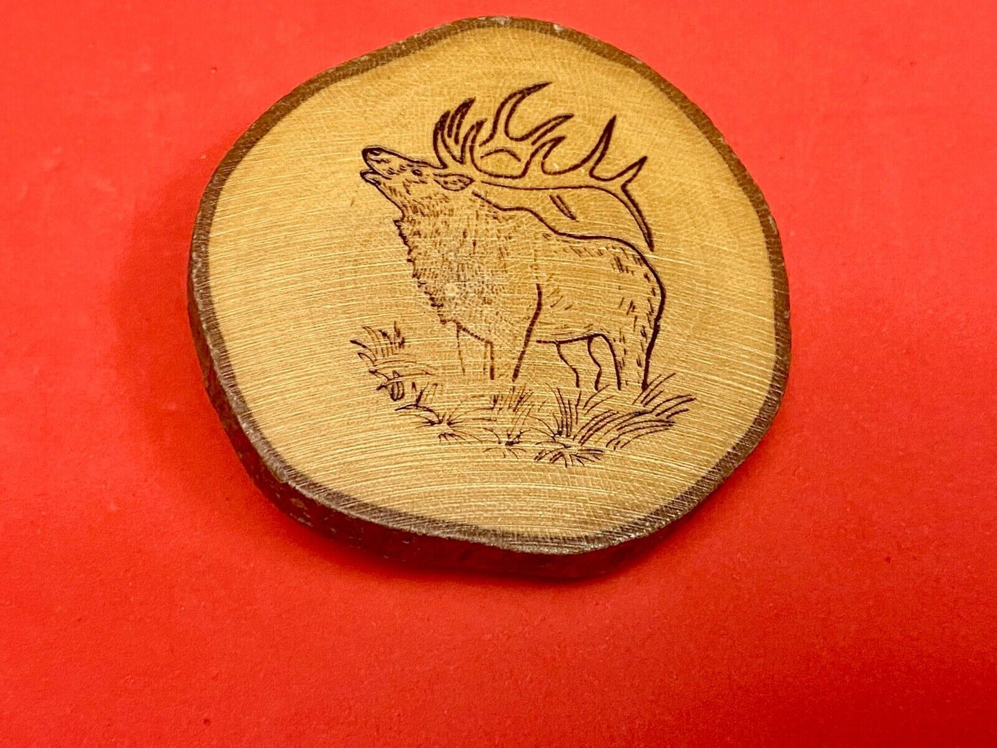 The Great Elk - Carving In Natural Wood Artisan Belt Buckle
