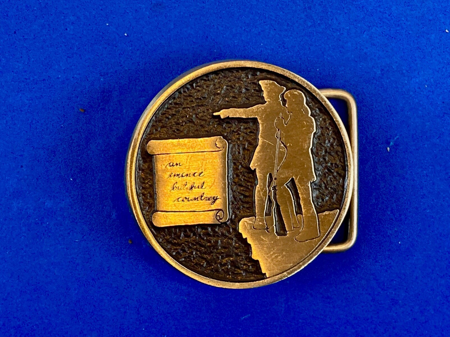Beautiful Country Belt Buckle by Double Cabin Trading Co Victor MT SUPER RARE!