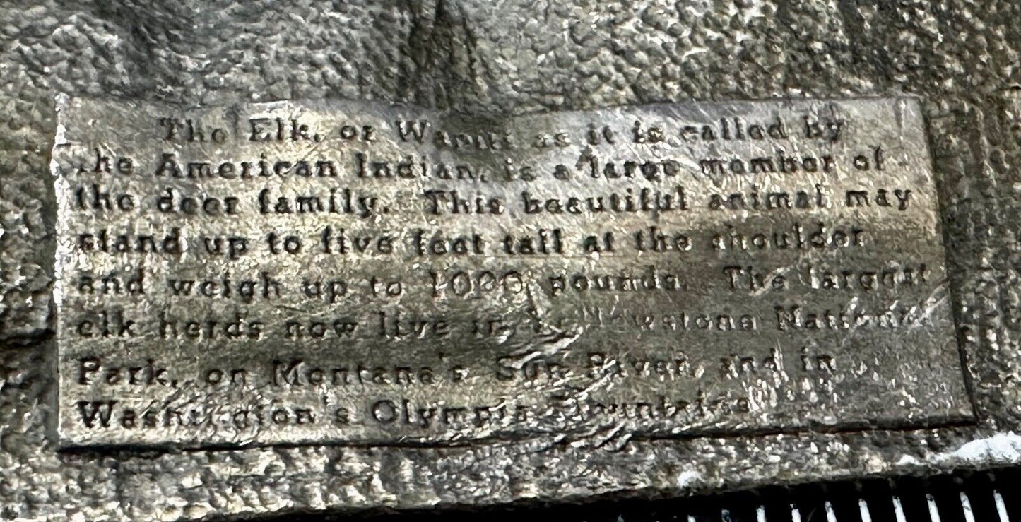 The Elk Deer Family Vintage Wapiti 1982 Wildlife Pewter Belt Buckle by Siskiyou