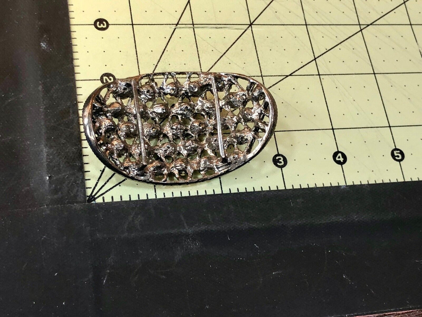 Beautiful Victorian quality Rhinestone? unknown Belt Scarf Clip Buckle