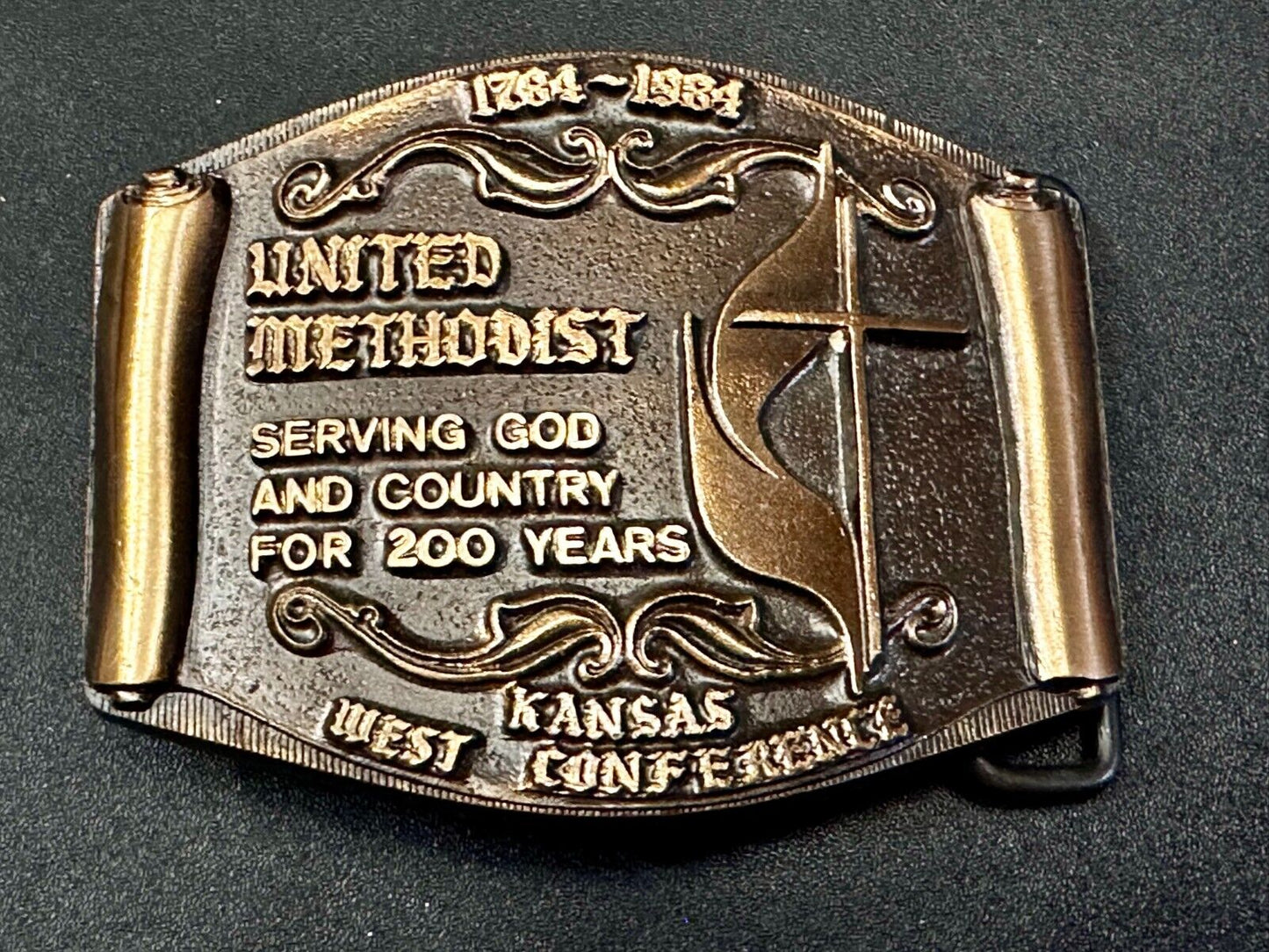 United Methodist Church Kansas West Conference 200Years Solid Bronze Belt Buckle