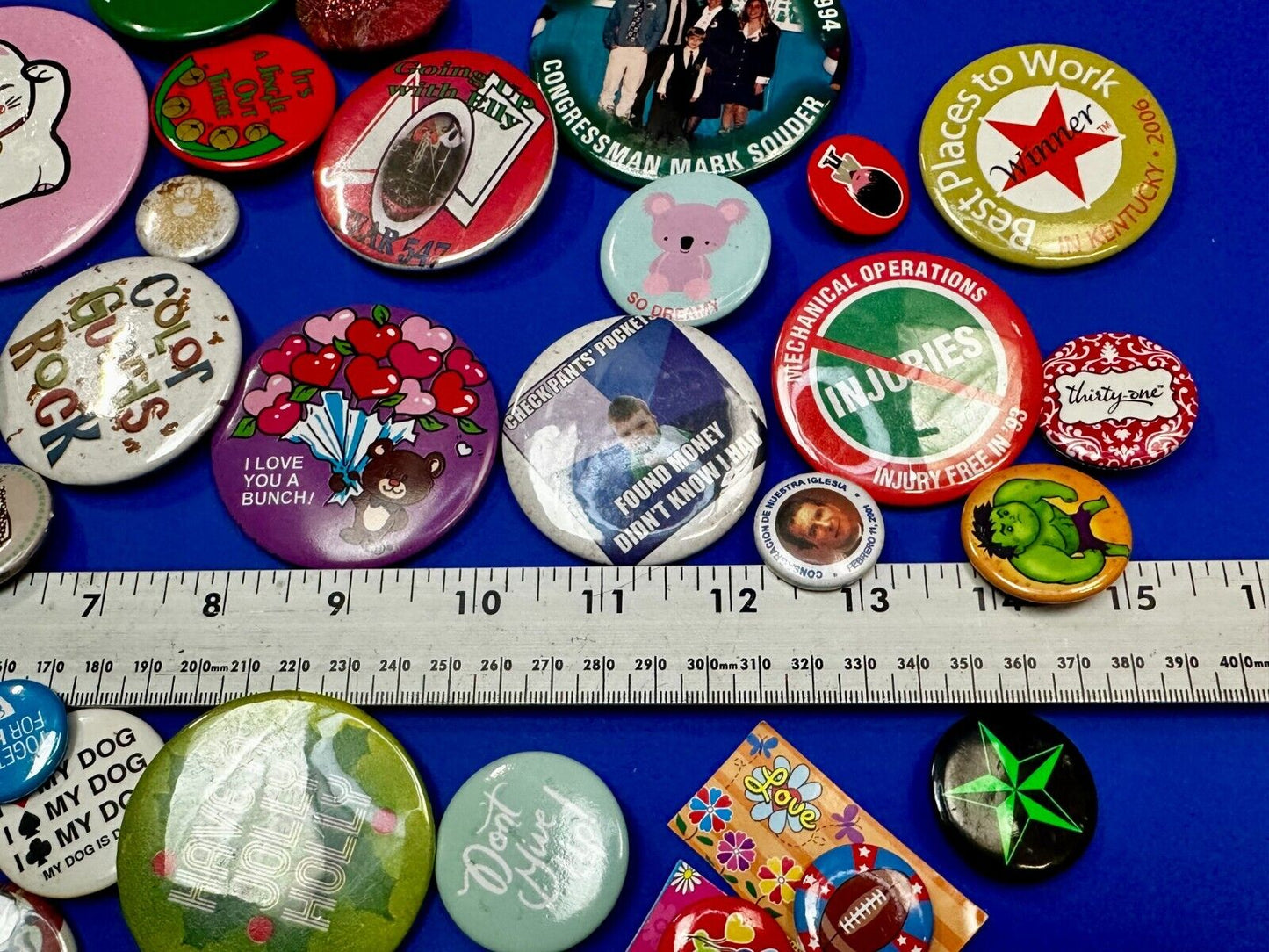 Around 40 Button's Pin's - Advertising Promo Pinbacks Grab Bag Resale Gifts!