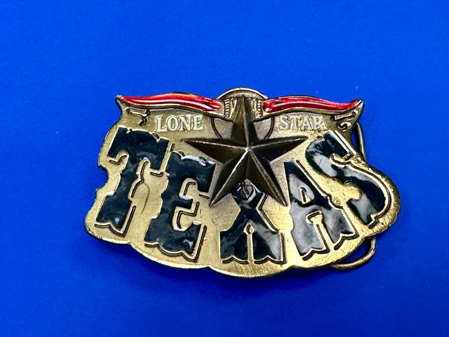 Texas - The Lone Star State - vintage 1980 Longhorn great American belt buckle