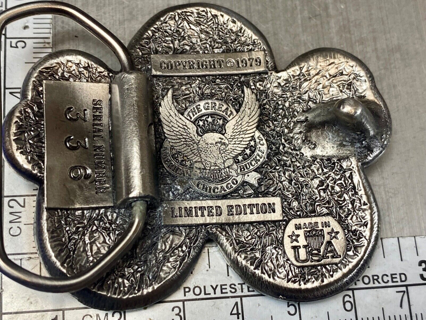 Vintage Coin Collectors Cluster figural 1979 Liberty JFK dimes belt buckle
