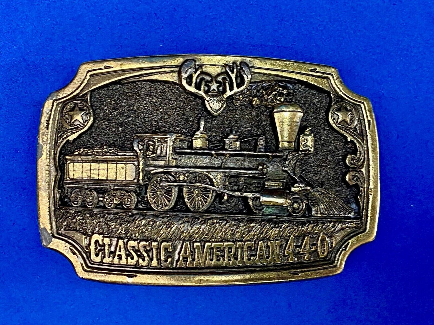 Vintage 1983 Classic American 440 Train Railroad Great American Belt Buckle