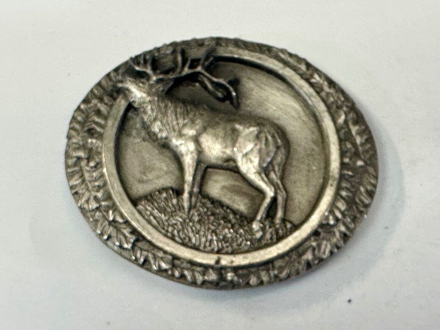 The North American Elk Commemorative Vtg. 1986 Bergamot Brass Works belt buckle