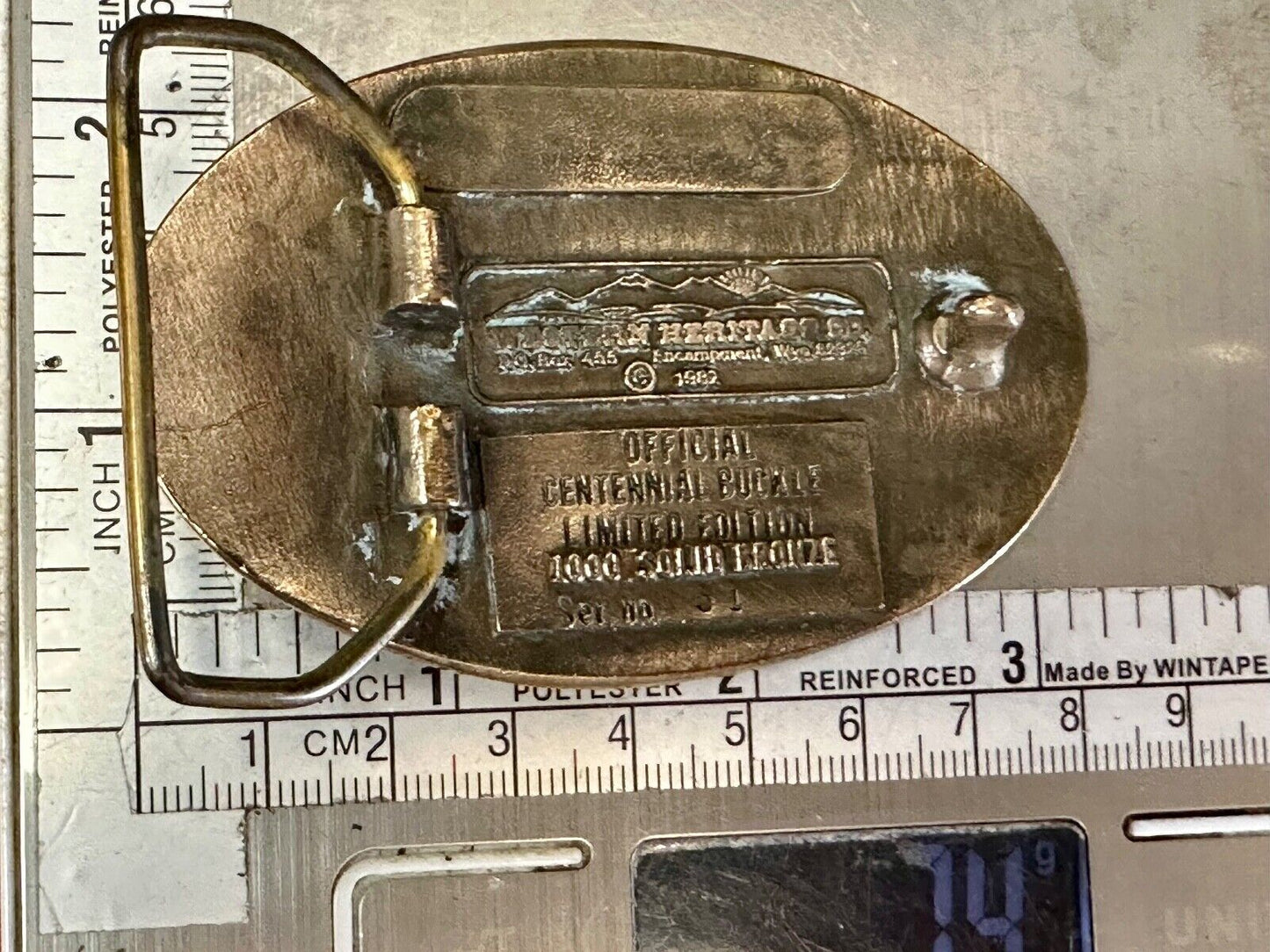 1982 Pocatello Idaho Train Centennial Solid Bronze Western Heritage Belt Buckle