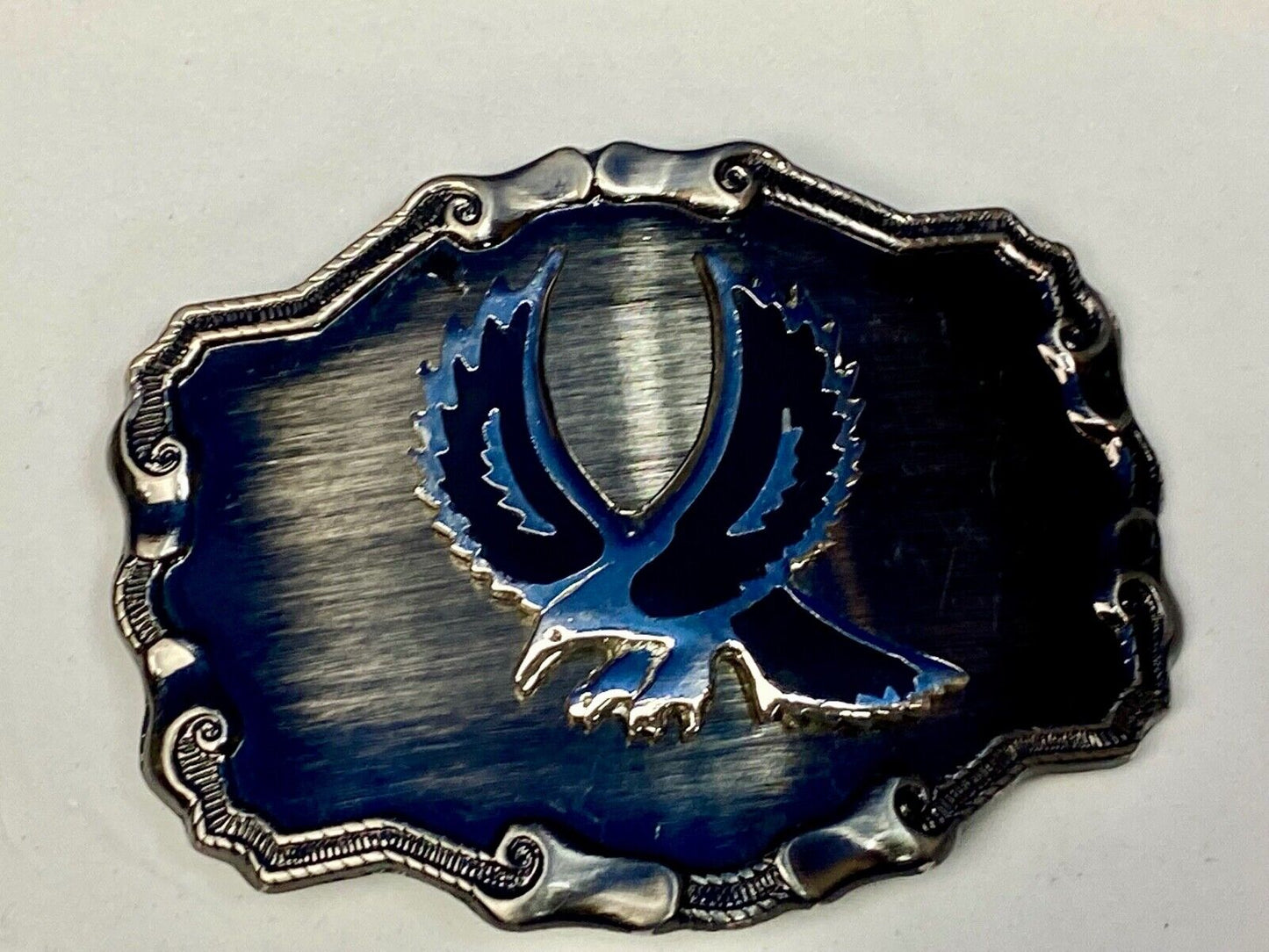 VIntage EAGLE enamel filled western framed belt buckle