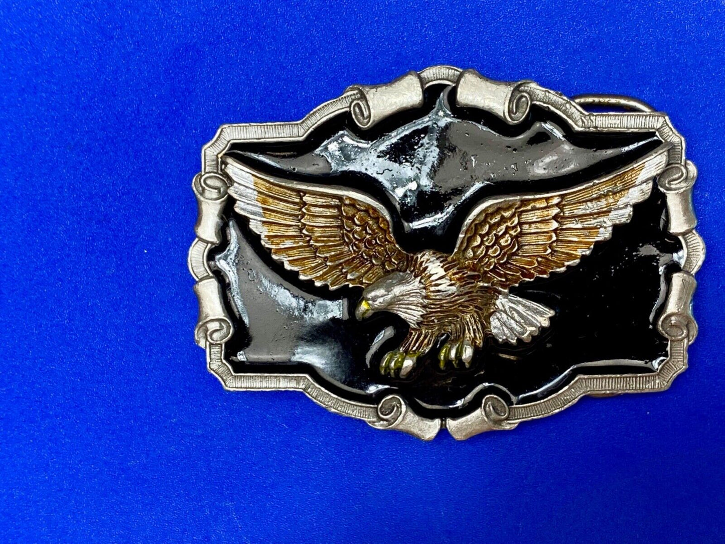 The Majestic Patriotic Eagle, Flying Hunting - Western Framed 1983 belt buckle