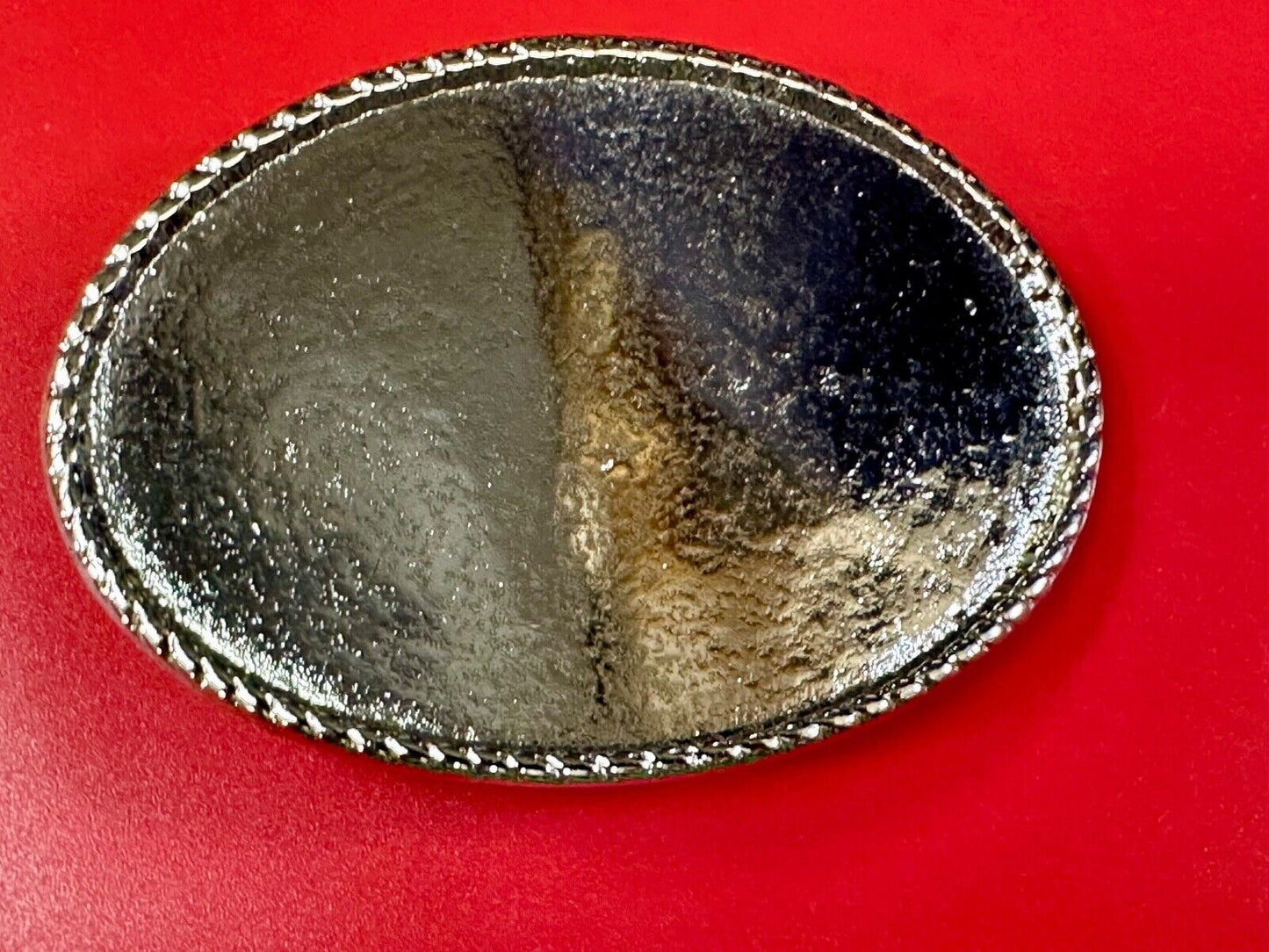 4" wide western silver tone NOS belt buckle your craft project or to wear!