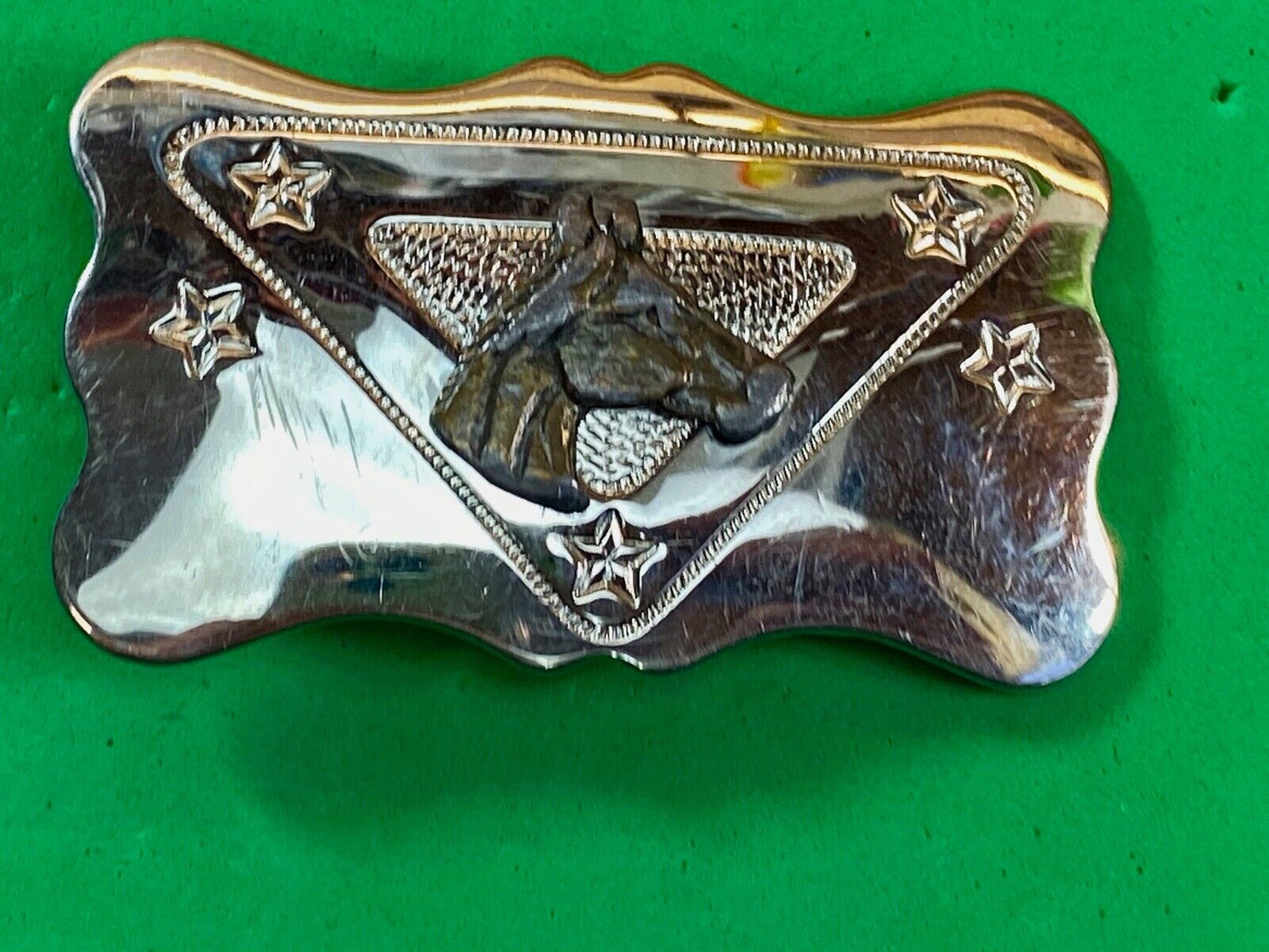Vintage Chambers Two Toned Horse Head Bust Belt Buckle