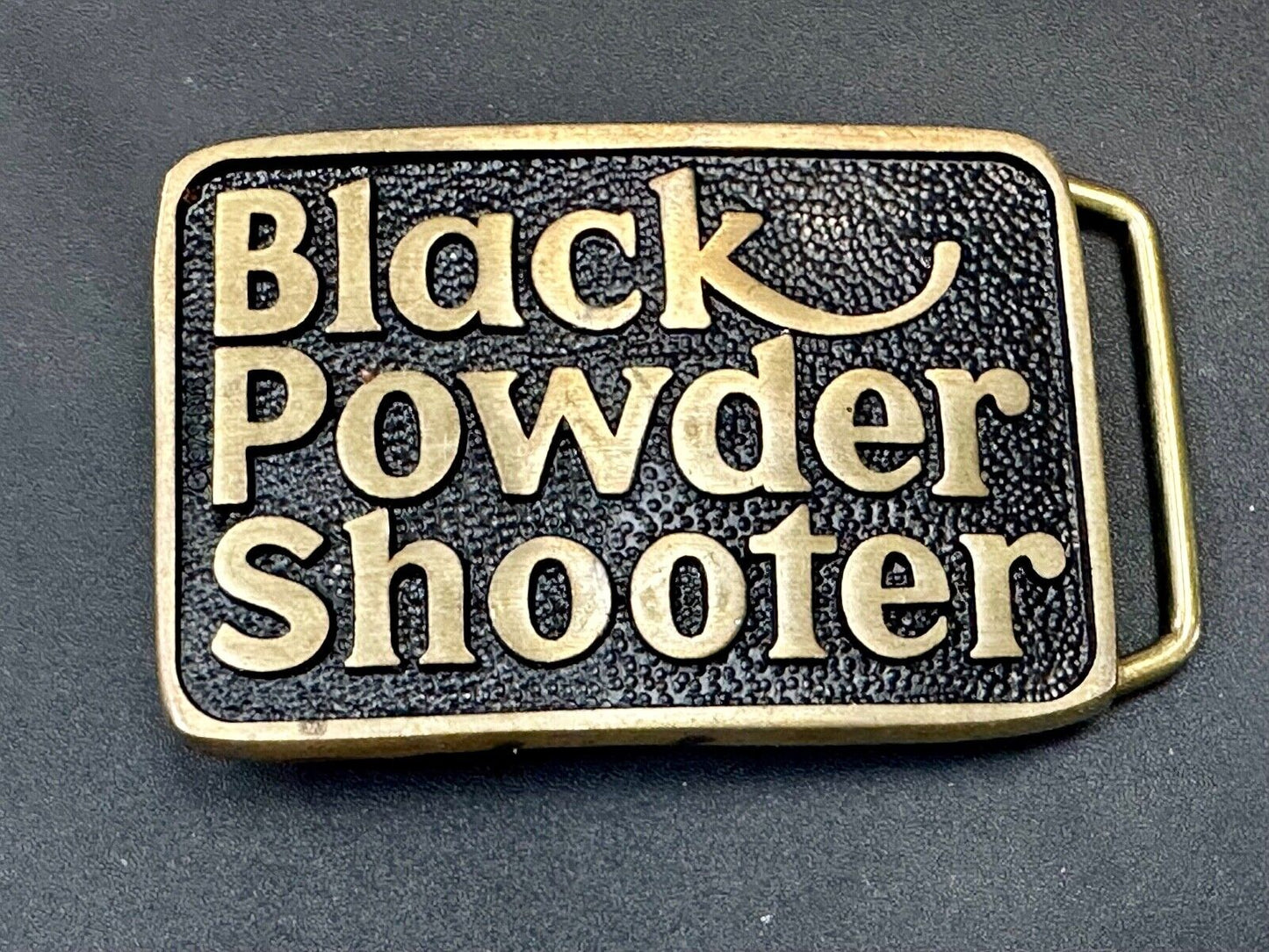 Black Powder Shooter Guns & Ammo Vintage Solid Brass belt buckle by BTS
