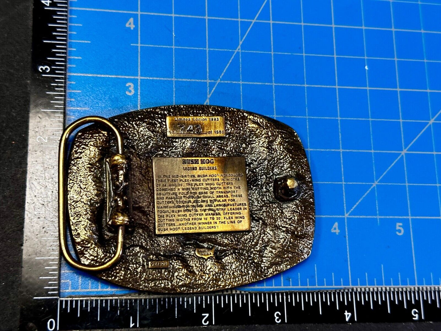 1993 Bush Hog The Legend Agriculture Machine Co. Commemorative Belt Buckle