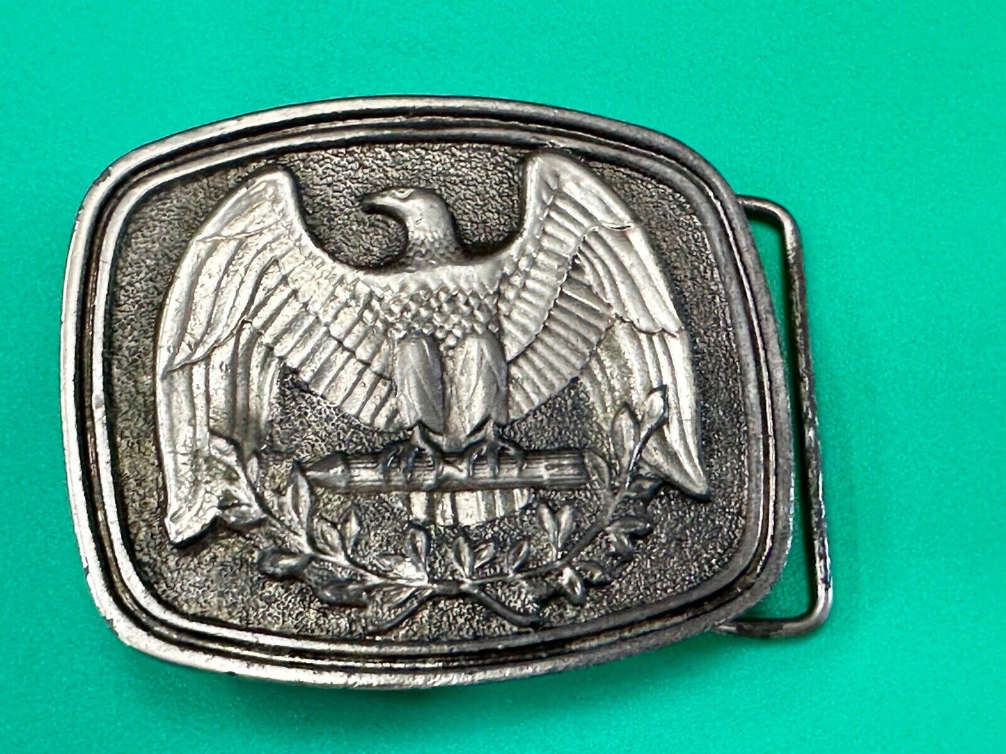 USA patriotic emblem Eagle Olive Branch Seal Vintage Numbered belt buckle