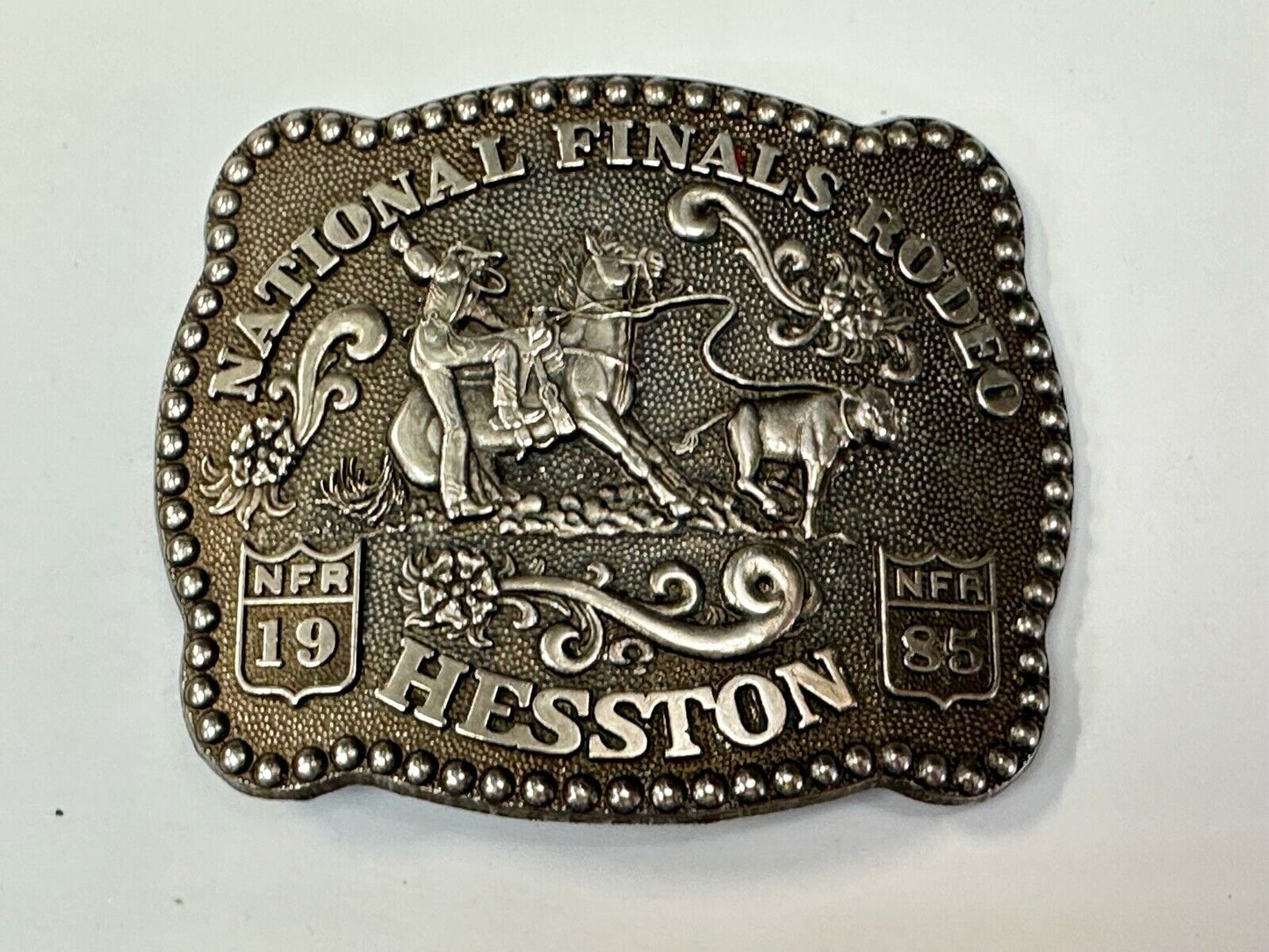 1985 Hesston National Finals Rodeo NFR Limited Edition Collectors Belt Buckle
