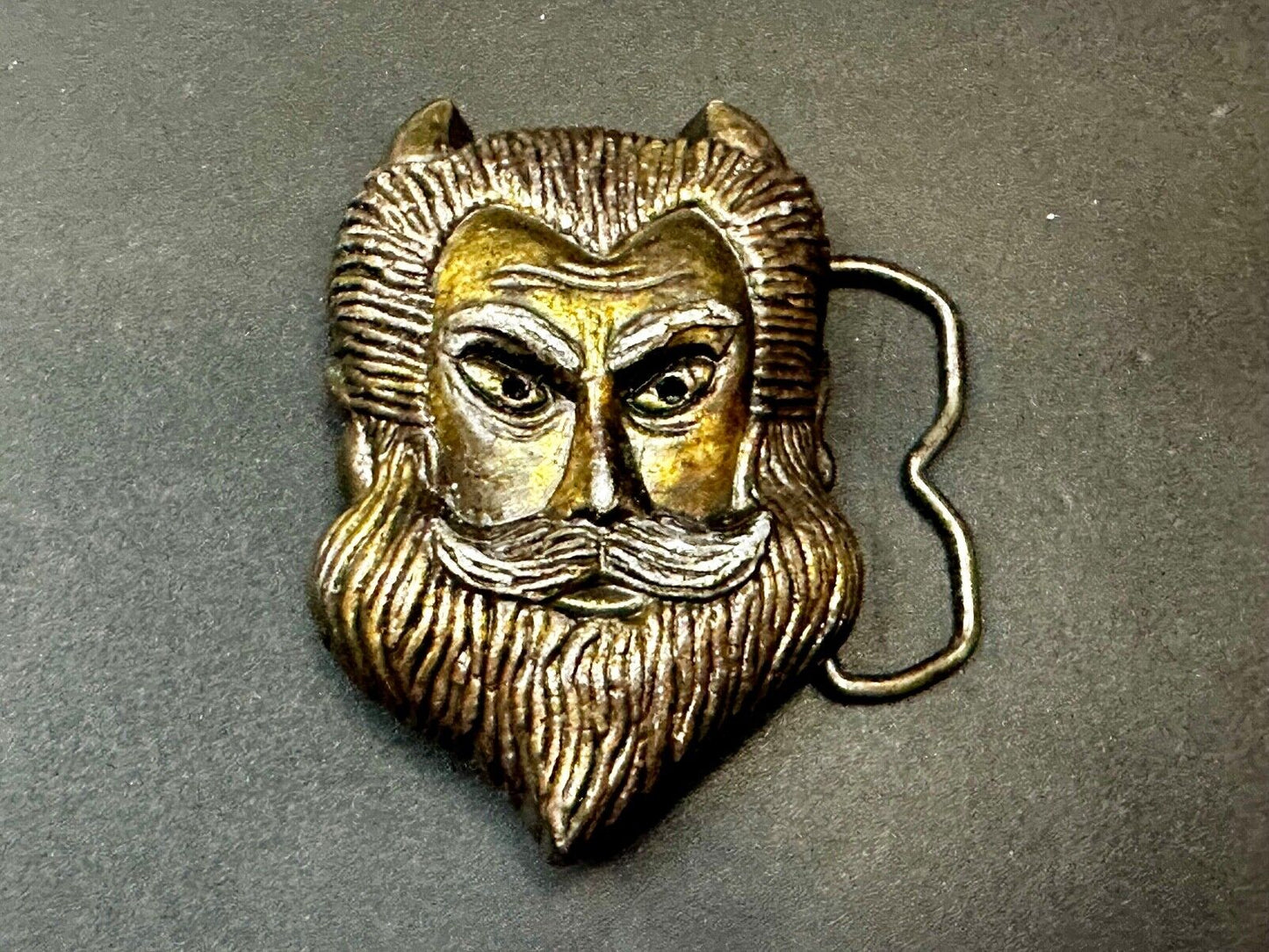 Bearded Devil Vintage MBCI Fantasy Man Head Vintage 70s Belt Buckle