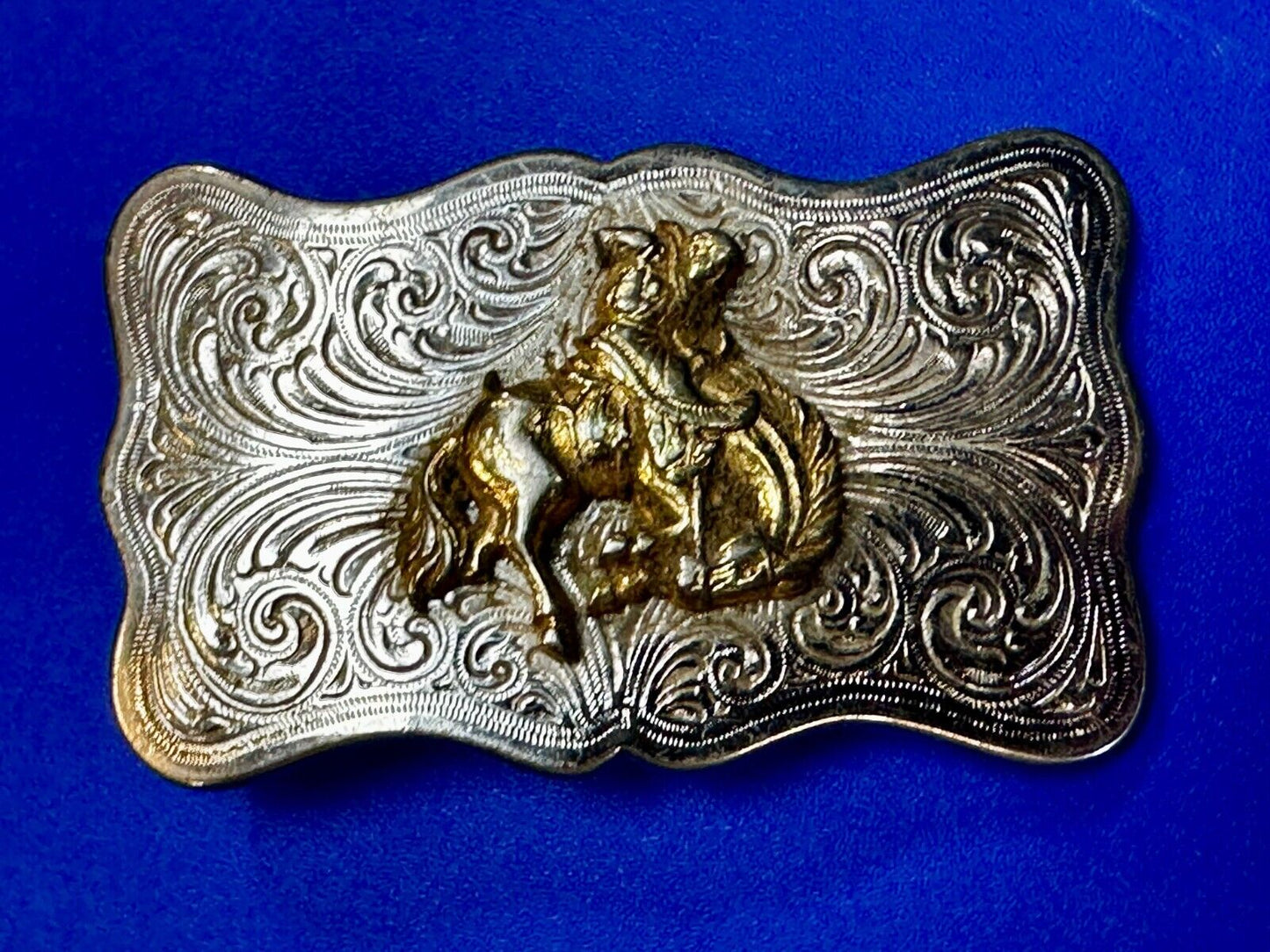 Vintage Cowboy Saddle Bronc small Cowgirls western belt buckle