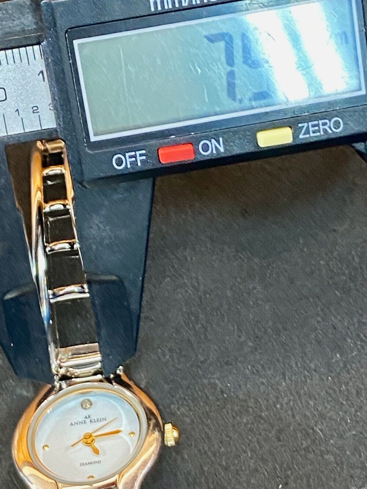 Beautiful Ak Anne Klein Diamond Gold Tone Women's Ladies Watch - Working Well!