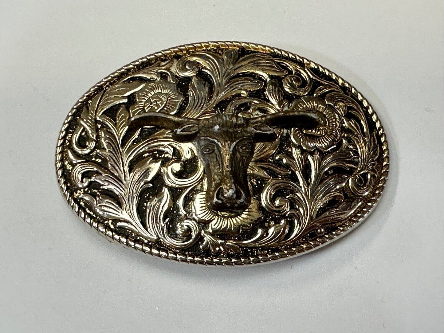 The Longhorn cow steer - cowboys cowgirls western Vintage belt buckle to restore