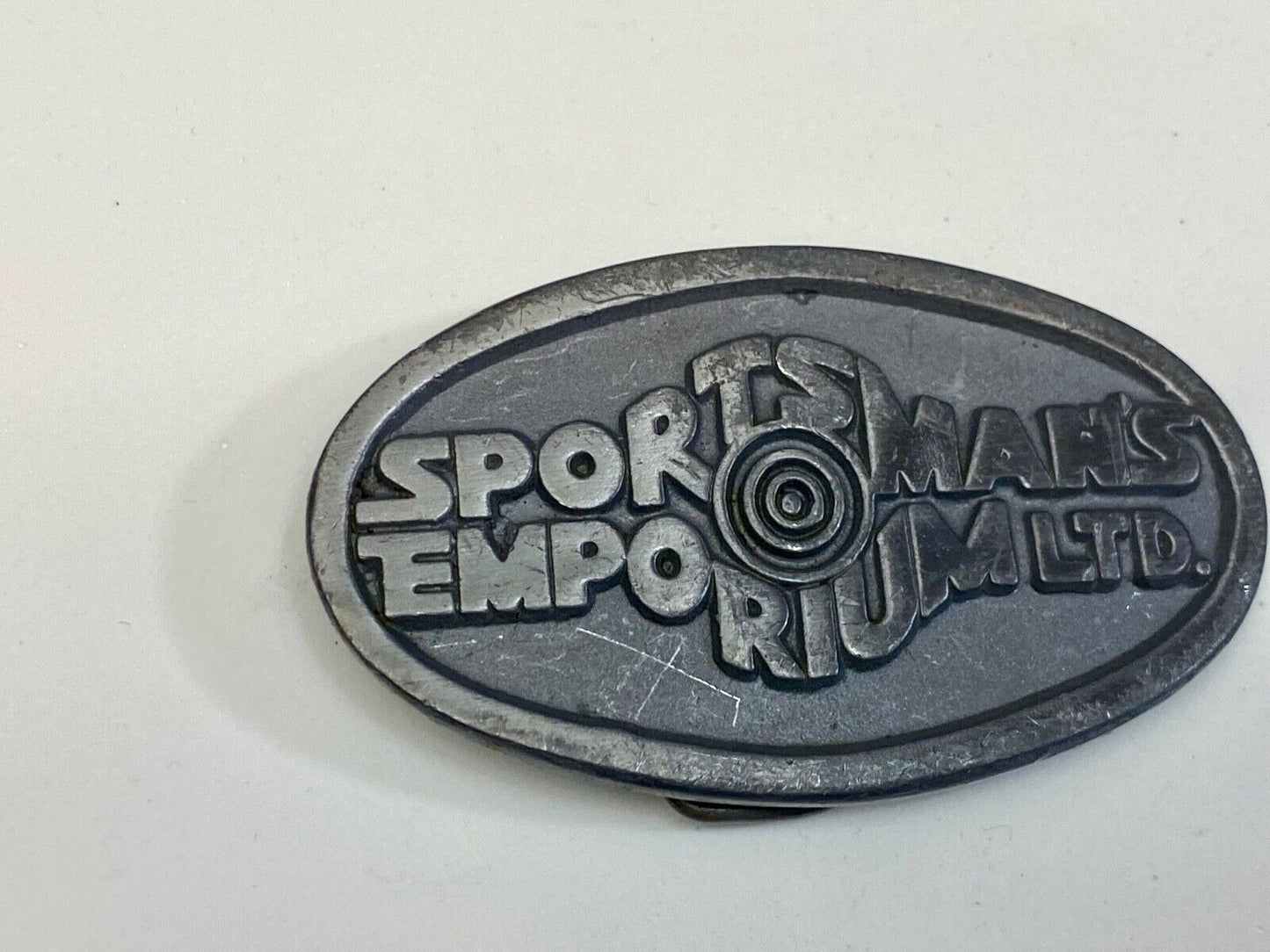 Vintage 70'S Sportsman's Emporium Ltd Advertisement Company Promo Belt Buckle