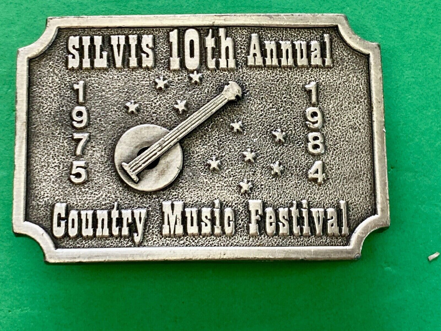 Vintage 1984 10th annual Country music festival SILVIS Illinois belt buckle