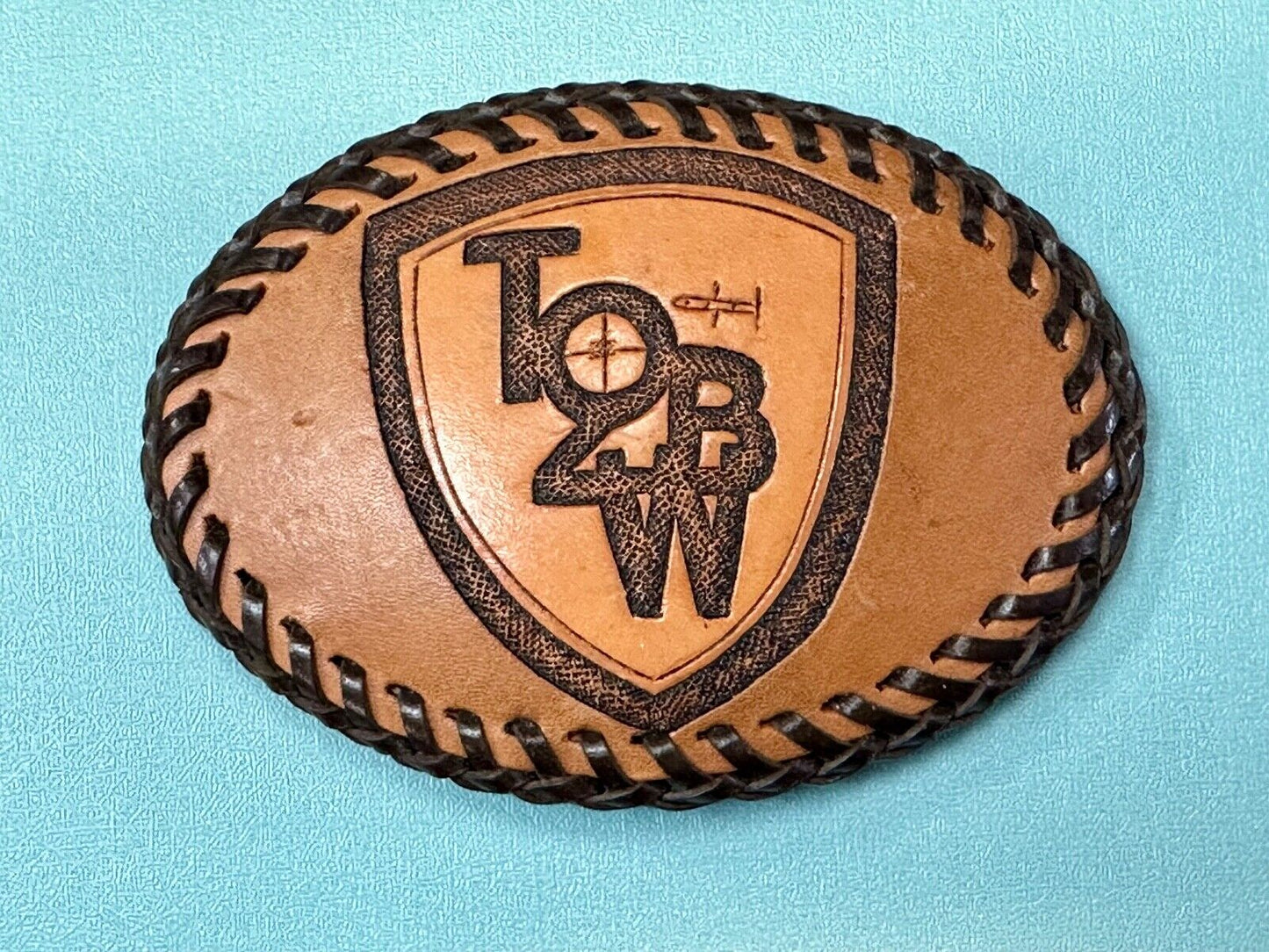 TOBW Vintage 1992 Handcrafted DEE #0009 Leather belt buckle