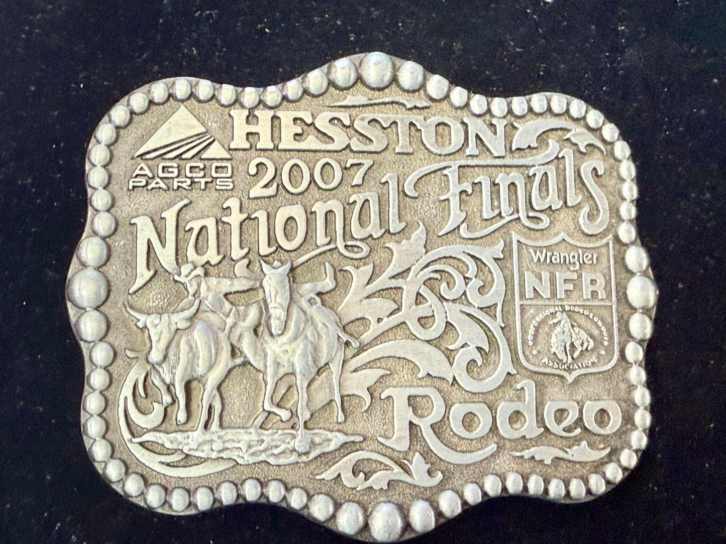 2007 Hesston Wrangler National Finals Rodeo Montana Silversmiths Belt Buckle