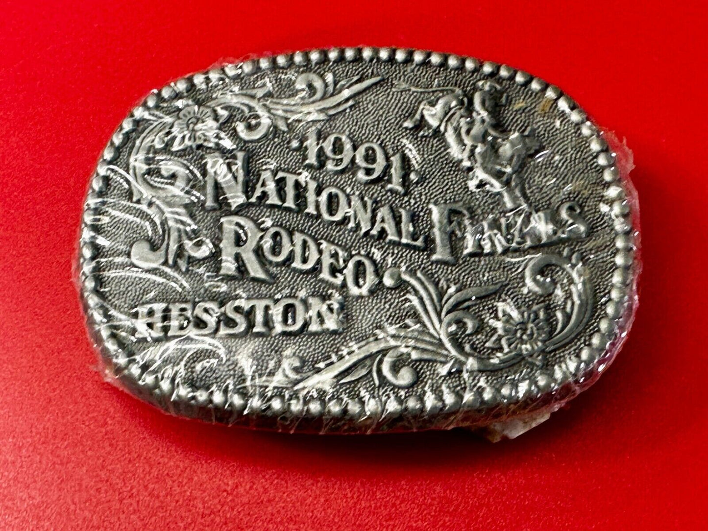 1991 Hesston National Finals Rodeo NFR Cowboys Youth Size NOS Belt Buckle