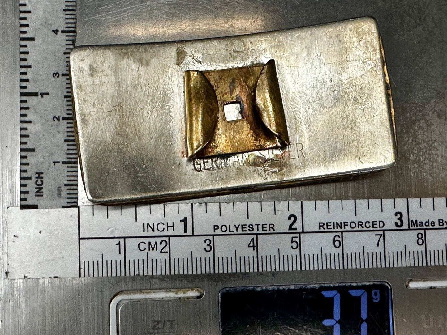Vintage boat Anchor - Reflective two tone belt slide clip buckle