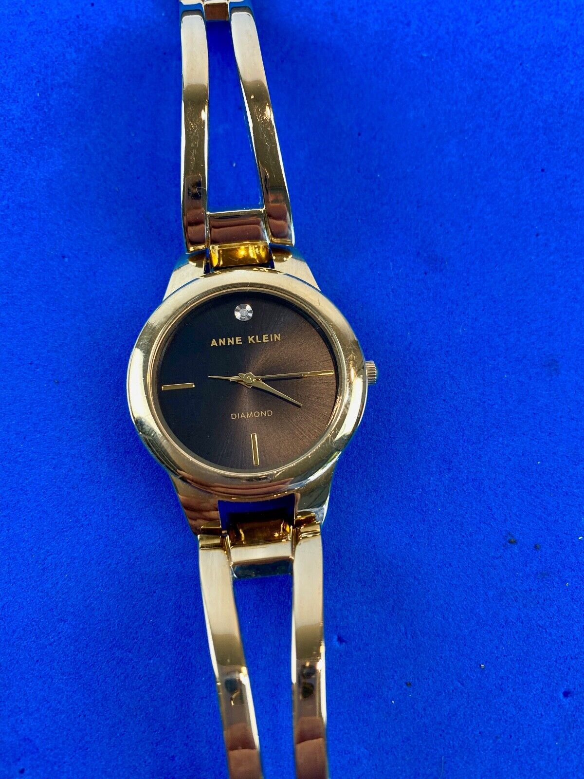 AK Annie Klein DIAMOND women's quartz watch black face - fresh battery