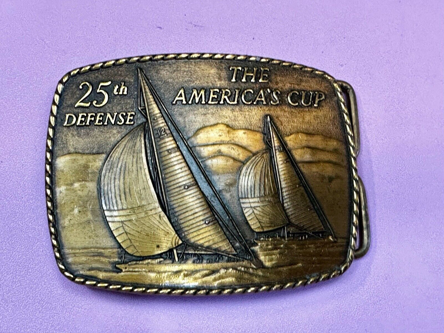 The Americas Cup 25th Defense Solid Bronze Historic Providence Mint Belt Buckle