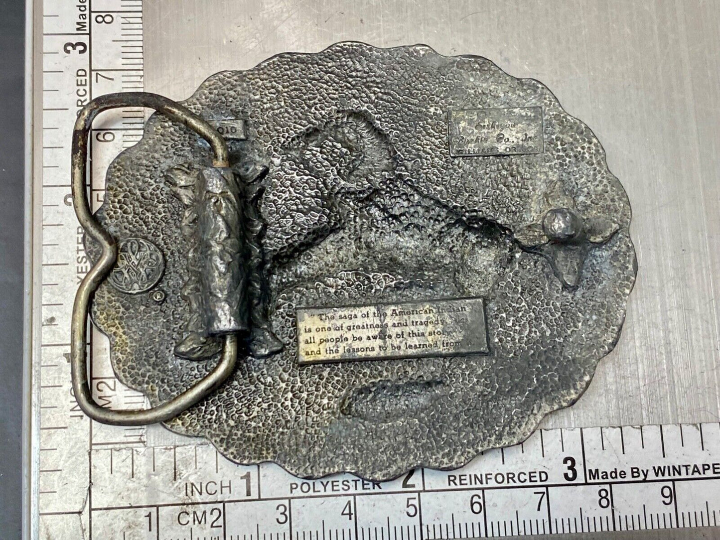 The Saga of the Native American Indian End of the Trial western belt buckle