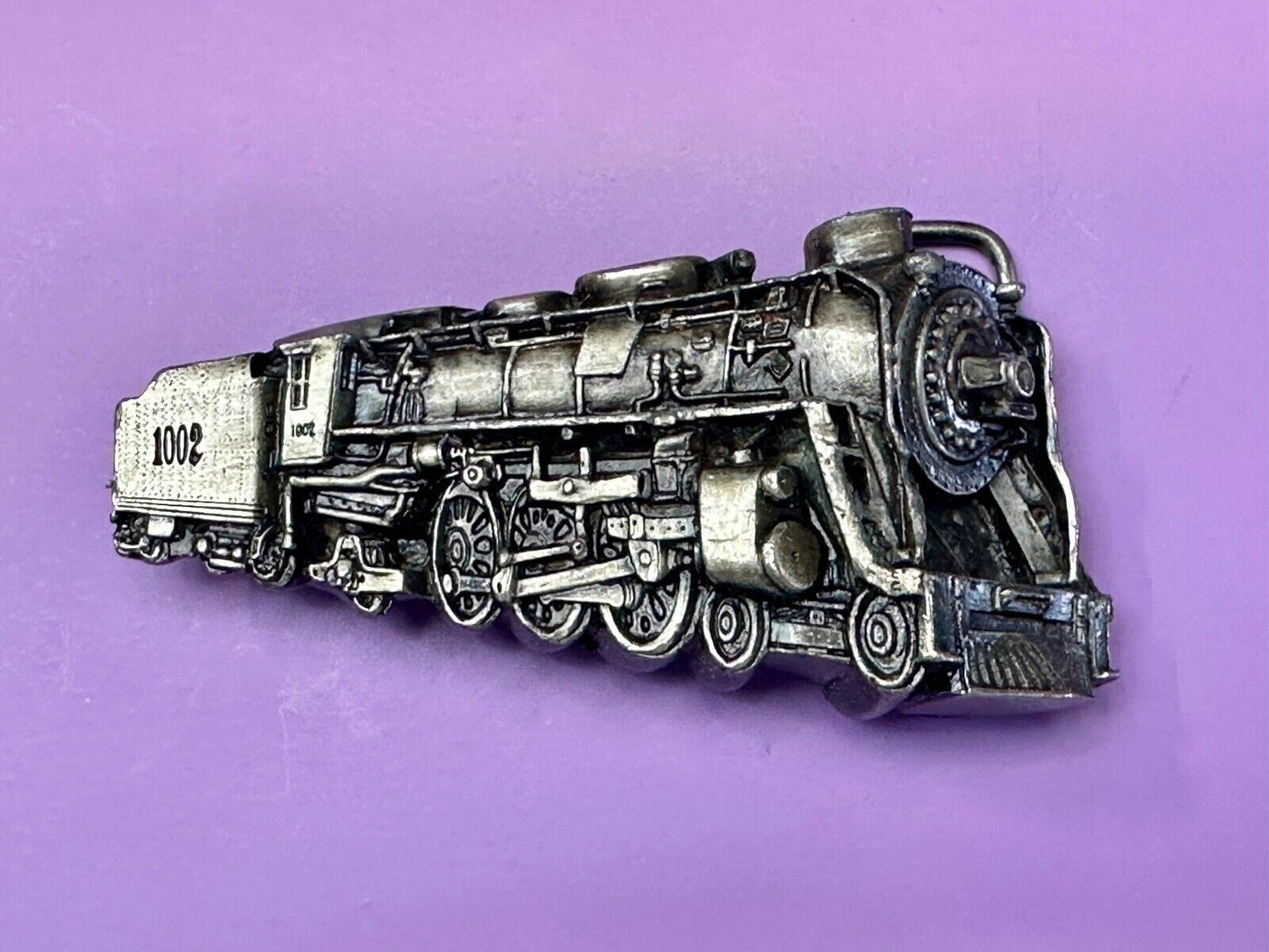 Train Steam Locomotive Vintage 1978 Cutout RR Bergamot Belt Buckle #1002