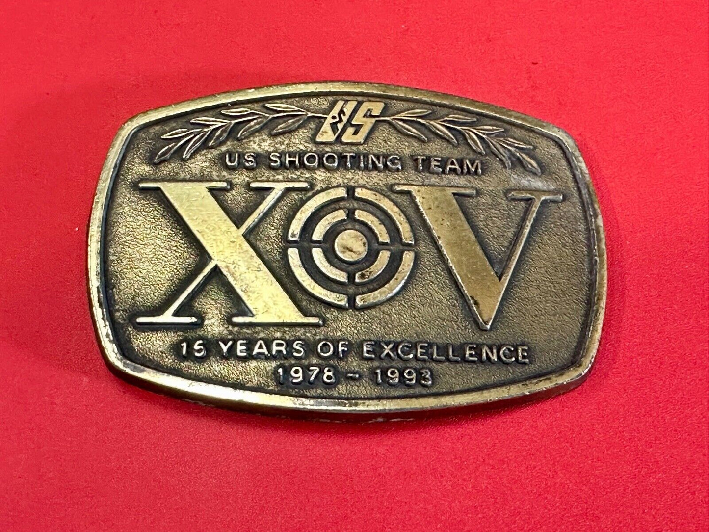 Vintage 1993 US Shooting Team 15 Years of Excellence Team USA Belt Buckle