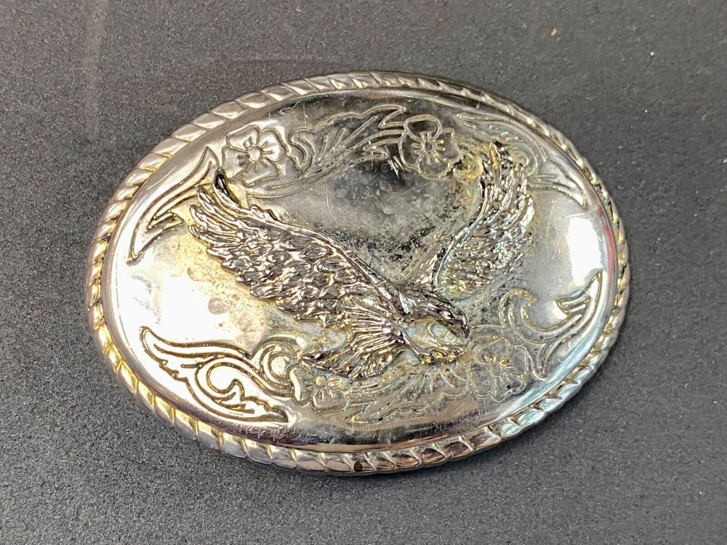 Vintage American Eagle Flying Proud belt buckle to restore