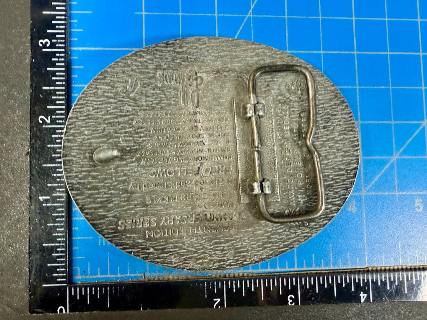 1989 Hesston NFR National Finals Rodeo Award Design Medals Vintage Belt Buckle
