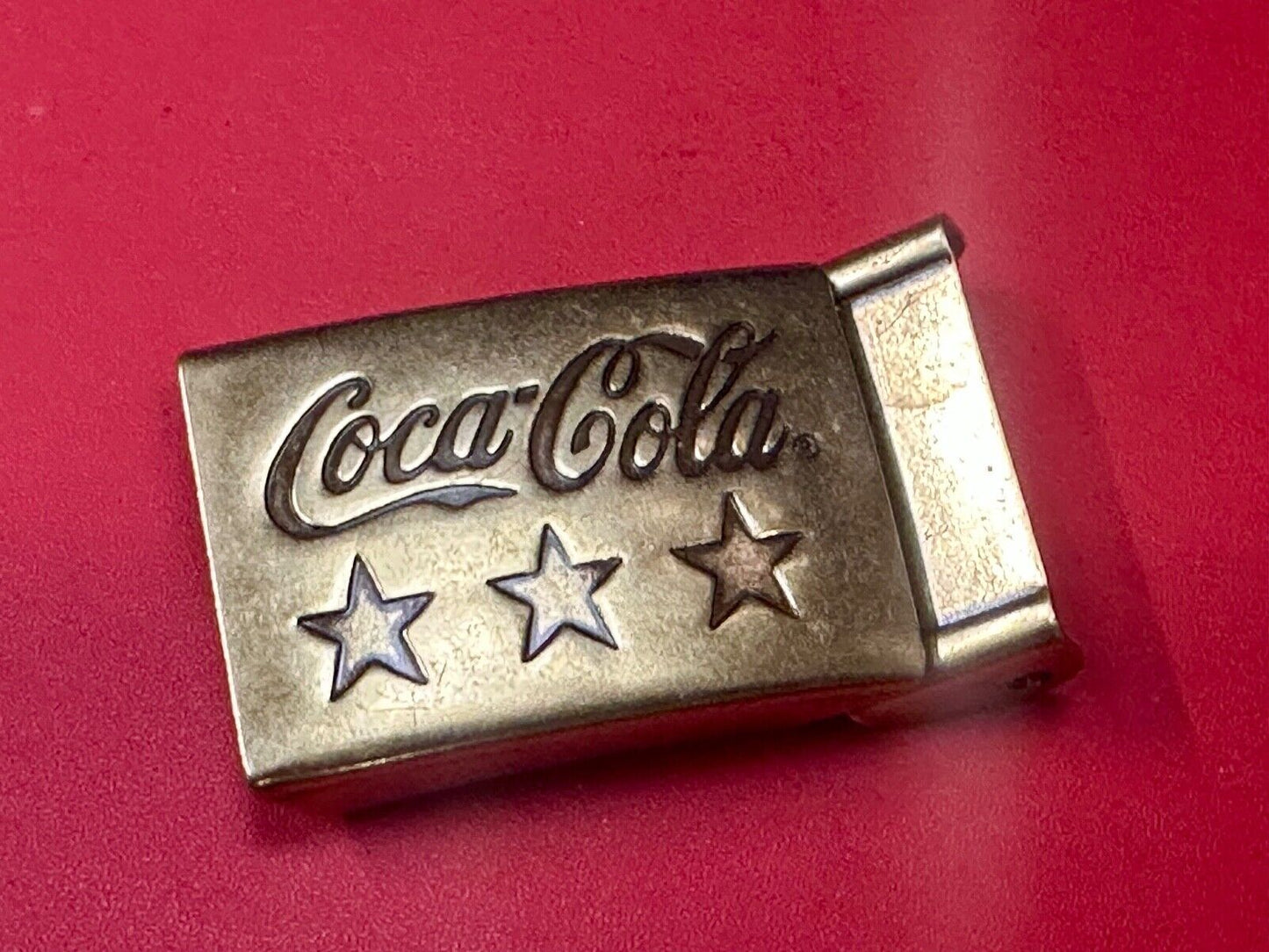 Three Stars - COCA-COLA SODA POP COLLECTORS VINTAGE BRASS TONE BELT BUCKLE