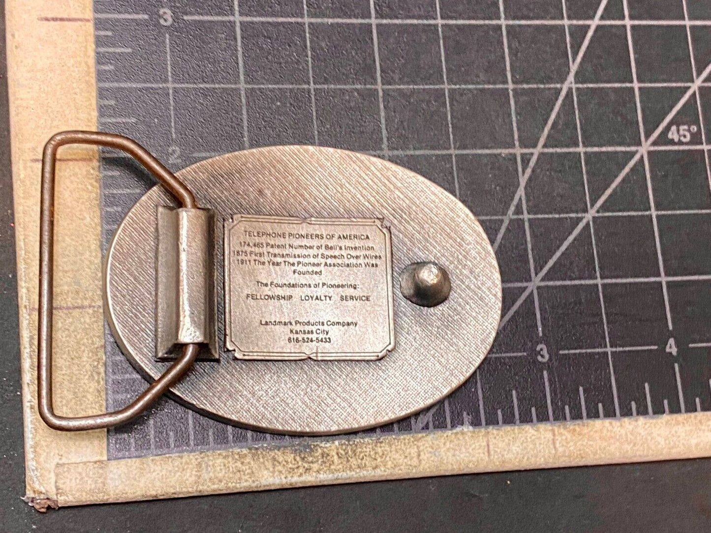 Telephone Pioneer of America Vtg. Telecommunications Commemorative Baron Buckle