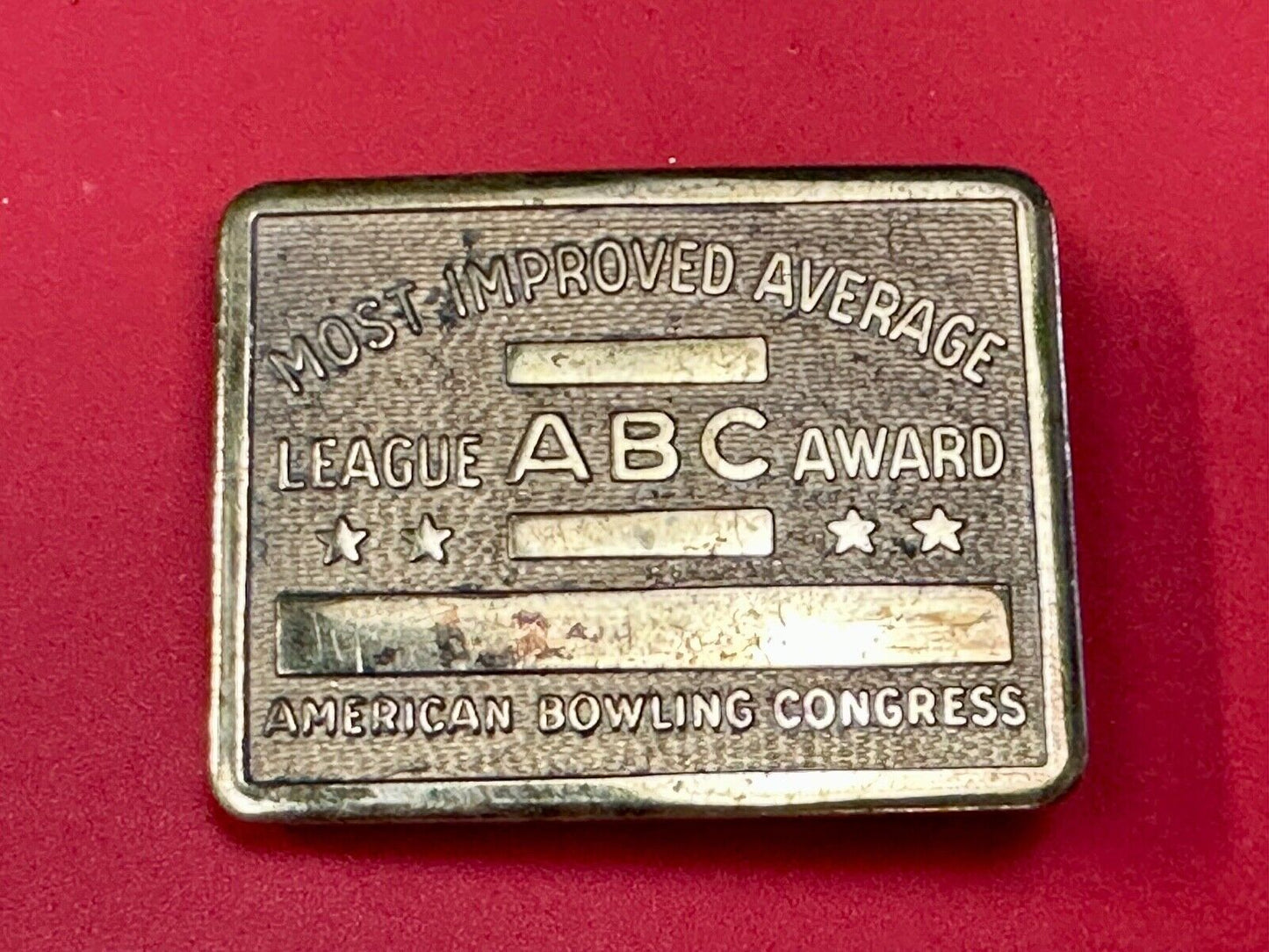 ABC Bowling League Award Vintage Belt Buckle American Congress to engrave